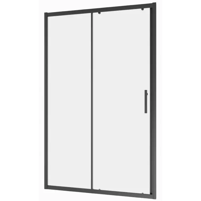 Drzwi prysznicowe wnękowe rozsuwane Easy Slider jednoskrzydłowe czarne 110x195 cm 