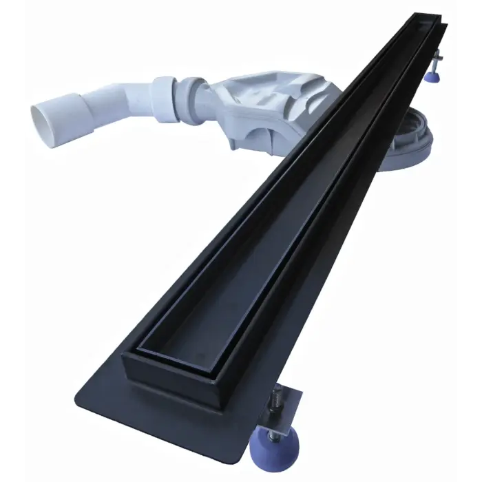 Odpływ liniowy czarny SLIM 50 cm z syfonem Viega