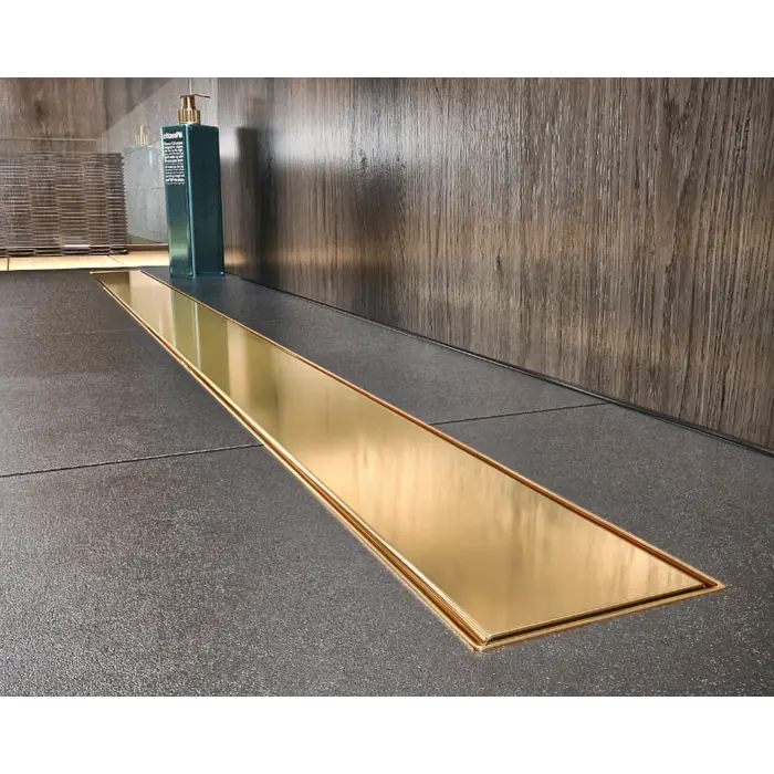Odpływ liniowy złoty 70 cm z syfonem McAlpine