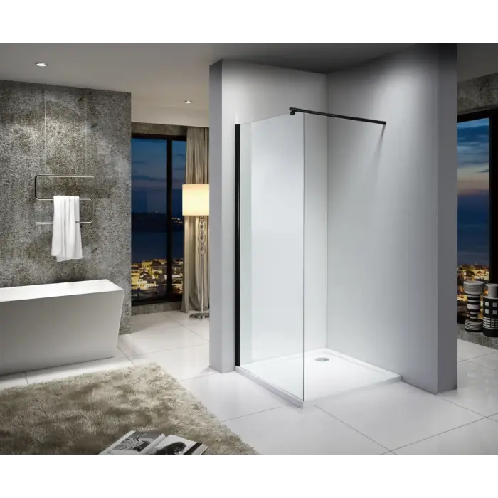 Ścianka prysznicowa FLIT BLACK WALK-IN 100x190cm szkło 8 mm