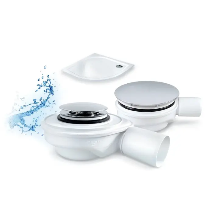  Syfon do brodzika niski automatyczny chrom 90 mm 