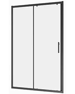 Drzwi prysznicowe wnękowe rozsuwane Easy Slider jednoskrzydłowe czarne 140x195 cm 