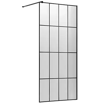 Ścianka prysznicowa FLIT BLACK WALK-IN 90x190cm szkło 8 mm z kratką