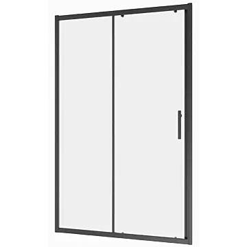 Drzwi prysznicowe wnękowe rozsuwane Easy Slider jednoskrzydłowe czarne 150x195 cm 